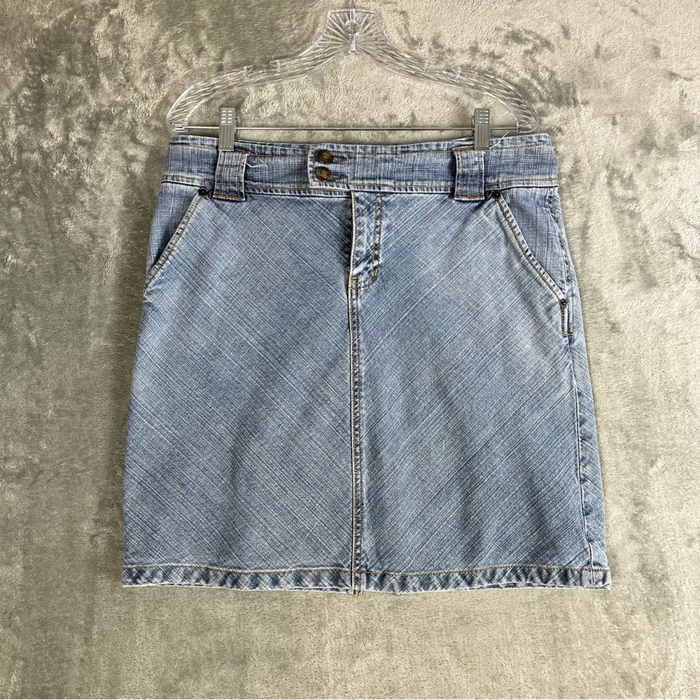 Vintage Y2K GAP Denim Mini Skirt Size 10 Stretchy‎ 2000s Retro Jean Preppy